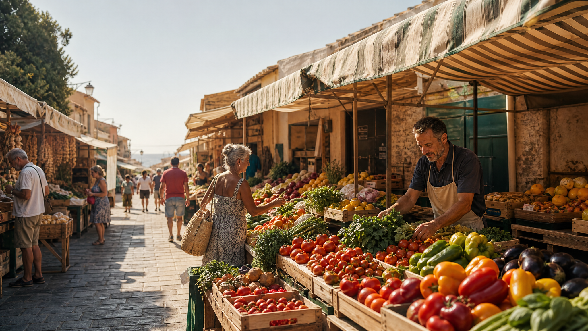 Local markets with fresh produce
